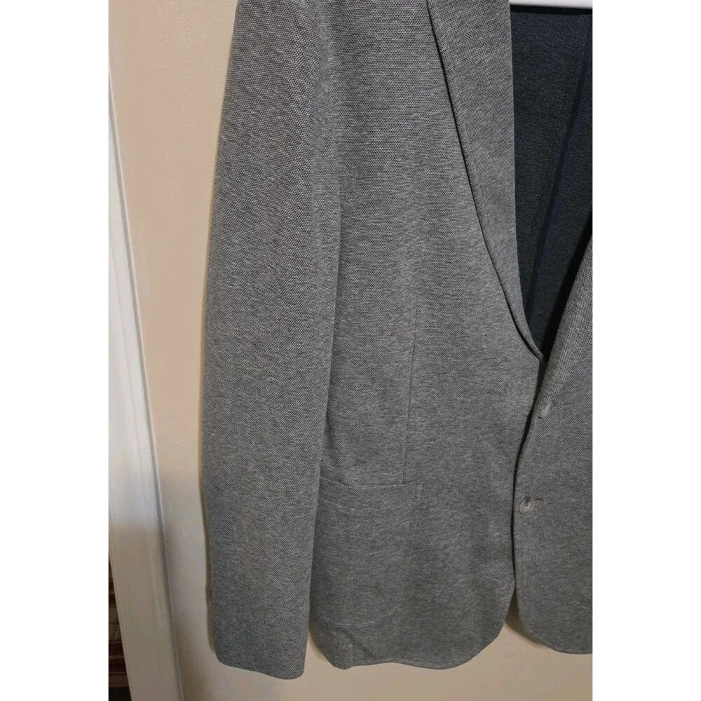 Bespoke New York Mens  Grey Slim Fit Cotton Blend Knit Sport Coat Blazer size L